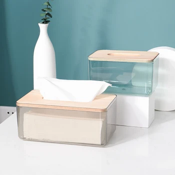חדש סקנדינבי מינימליסטי יצירתית רקמה תיבת משק הבית הסלון שקוף מפית נייר תיבת אחסון שולחן העבודה רקמה תיבת