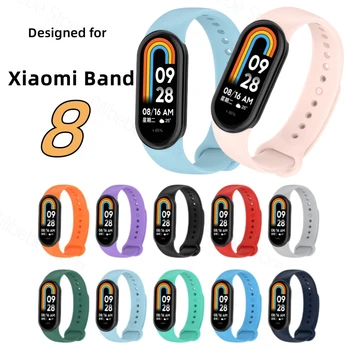 רצועת Xiaomi הלהקה 8 צמיד Mi Band 8 NFC-Snap-מתאים סיליקון ספורט רצועת Miband 8 שעון חכם המחליף צמיד