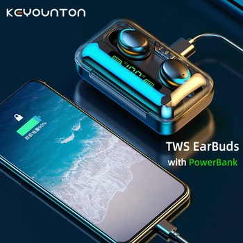 TWS Bluetooth אוזניות 2200mAh כוח הבנק טוען קופסה אוזניות אלחוטיות סטריאו ספורט עם תצוגה אוזניות אוזניות עם מיקרופון