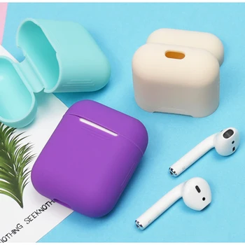 סיליקון רך קייס האוזניות של אפל Airpods מקרה אלחוטית Bluetooth אוזניות מגן, כיסוי הקופסא Airpods האוזן תרמילי שק