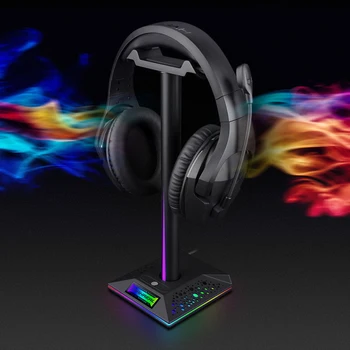 RGB אוזניות לעמוד טביעת אצבע שליטה Gaming Headset השולחן סוגר 3.5 מ 
