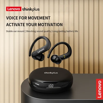Lenovo T50 Bluetooth אוזניות 5.3 TWS Wireless אוזניות כפתור שליטה הפחתת רעש Earhooks עמיד למים אוזניות עם מיקרופון