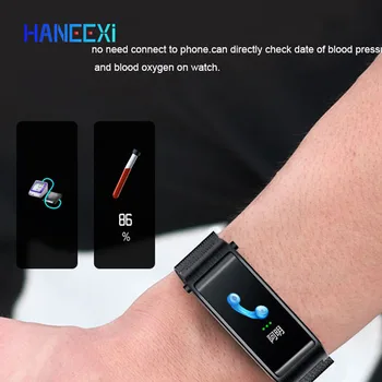 bluetooth מתקשר צבע מסך מגע שעון חכם גברים 2 ב 1 אוזניות Watchblood לחץ חמצן שעונים חכמים אוזניות הצמיד
