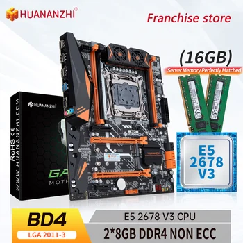 HUANANZHI-פלאסה בסיס X99 BD4 LGA 2011-3 XEON X99, פלאסה בסיס קון Intel E5 2678 v3 קון 2x8G DDR4, ערכת combinado דה memoria de NON