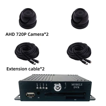 יום א 720P ערוץ 2 כרטיס SD נייד DVR להגדיר משאית ניטור Mdvr ערכת With2 המצלמה ו-2 כבלים