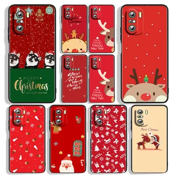 שחור סיליקון מקרה טלפון מתנת חג המולד עבור Xiaomi Redmi 10 9T 9AT 9A 9C 7A 8A S2 5A 6A הממשלה Pro Plus כיסוי