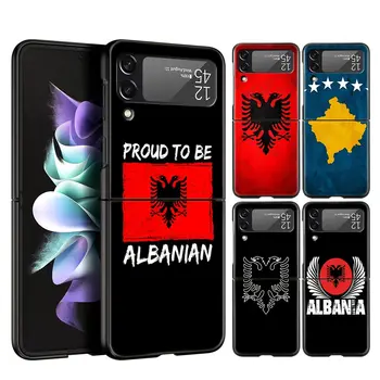 אלבניה אלבנים דגל טלפון Case for Samsung Galaxy Z Flip 3 4 5 גרם קיפול Shell עבור Samsung Z Flip3 Flip4 קשה המחשב פגוש כיסוי