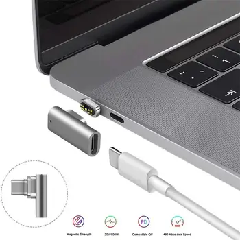 9Pins מגנטי מתאם USB Type C מחבר תמיכה מגנטית מטען 100W העברת נתונים עבור ה-MacBook Pro/Air USB Type C מכשירים