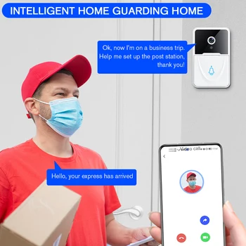 Smart WiFi חזותי פעמון אלחוטי וידאו אינטרקום קולי לשנות ניטור מובנה סוללת ליתיום נטענת הביתה מוניטור