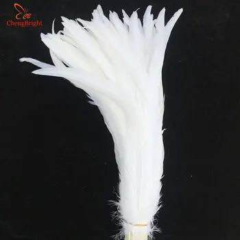 ChengBright 50PCS לבן טהור תרנגול Coque נוצות הזנב עבור מלאכות חתונה קישוט תלבושות עיטור נוצות פסיון Diy