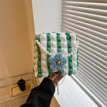 נשים שקיות השחי תיק כתף קטן פרל הארנק ניילון בבית השחי תיקי קלאץ ' נשים נוודים הקיץ פשוטה תיקים