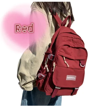 אופנה נשים המחשב הנייד התיקים אדום נסיעות עמיד למים תיק בית הספר בנות תלמיד התיק אופנתי מגניב נקבה המכללה התרמיל