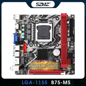 SZMZ B75 ITX לוח האם LGA 1155 תומך USB3.0 SATA3.0 NVME M. 2 + WIFI Bluetooth יציאות פלאסה מיי 1155 B75 שולחן העבודה DDR3 B75-MS