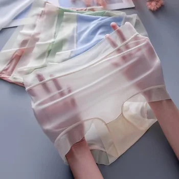 2PCS 2023 סקסית חלקה צרפת עיצוב תחתוני נשים בגדים קרח משי Ultrathin הלבשה תחתונה לבני נשים, חוטיני