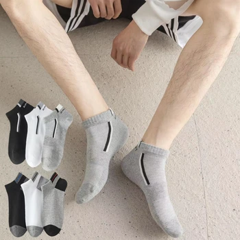 3 זוגות ספורט טהור כותנה גברים גרביים באיכות גבוהה אופנה רשת לנשימה דאודורנט אנטי להחליק קיץ מזדמן חיצוני בקרסול גרביים