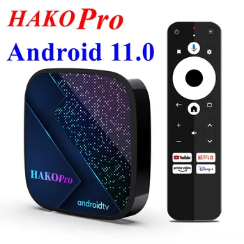 HAKO Pro Smart TV Box Android 11 Amlogic S905Y4 2GB 16GB DDR4 מוסמך של גוגל נטפליקס AV1 1080P H. 265 4K 60pfs 2.4 G&5G Wifi