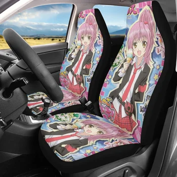 קריקטורה אנימה השומר מתוקה הדפסה רכב מושבים מגן קל להתקנה לרכב אוניברסלי המושב הקדמי, כיסוי סט של 2PCS