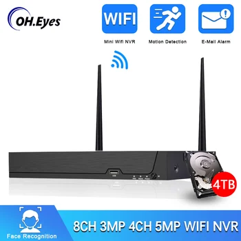 8CH H. 265 3MP 4CH 5MP אלחוטית NVR Wifi מצלמה CCTV מערכת P2P IP מצלמת רשת 3MP וידאו הקלטה NVR עבור XMEYE ICSEE