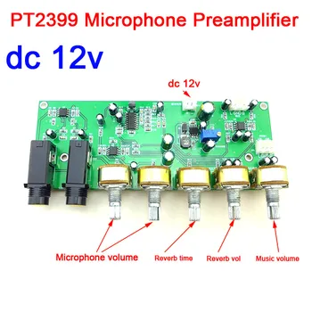 PT2399 קריוקי Reverb Microphone Preamplifier לוח הדהוד מגבר DIY DC 12V מובנה להגביר את עוצמת קול התאמה