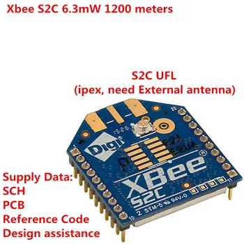 מקורי אלחוטית Zigbee XBEE S2C 6.3 mW 1200m תואם S1 S2 שני אנטנה שיטות חוט UFL אפשרות