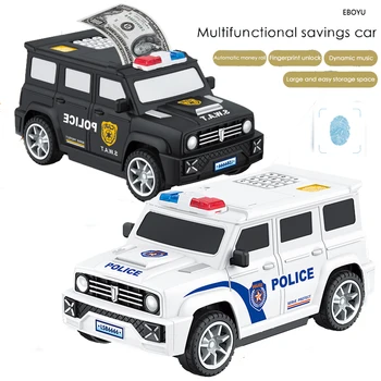 EBOYU המכונית קופת כספומט המשטרה החיסכון בכסף אמיתי עם הגנה באמצעות סיסמא מושלם פסטיבל מתנות לנערים/נערות/ילדים
