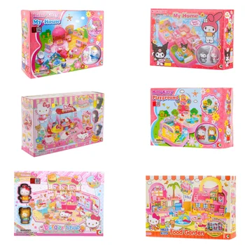 קפיצים דגם צעצוע Sanrio Kuromi Mymelody KT ילדה לשחק הבית פאזל הבובה אנימה קישוט אוסף צעצועים לילדים מתנה
