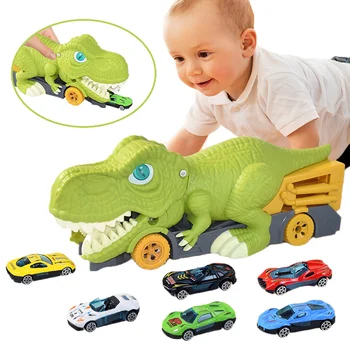 דינוזאור טורף רכב צעצועים המכונית ילדים עבור בנים תחבורה נושאת משאית ילדים המסלול מירוצים דינוזאור מכוניות מודל סט מתנה