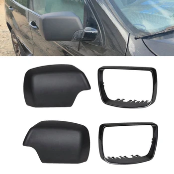 1Pair מכונית שחורה במראה האחורית כיסוי מעטפת המראה בצד כובעים עם מסגרת תחליף-ב. מ. וו E53 X5 2000-2006