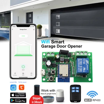 המוסך השער פתיחת דלת WIFI Tuya Smartlife אפליקציה של שליטה מרחוק בקר חכם על כיבוי 1/2/4 CH ממסר מודול עבור Alexa