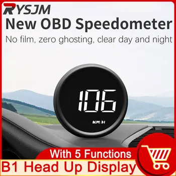 B1 OBD2 האד מד מהירות מכונית תצוגה עילית מקרן אזעקה EOBD אוטומטי צריכת דלק וולט מד מים, מד טמפרטורה