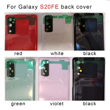 עבור Samsung Galaxy S20 פה 4G הסוללה כיסוי אחורי הדלת דיור מצלמה עדשת זכוכית מסגרת החלפת חלקי תיקון S20FE 5G פלסטיק