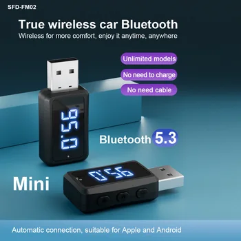 USB Bluetooth 5.3 משדר FM אלחוטי ללא ידיים מוסיקה מקלט מערכת רכב USB Handsfress לקרוא נגן Mp3 אביזרי רכב