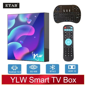 YLW אנדרואיד 12 הטלוויזיה Box 2.4 G/5G WiFi BT Allwinner H618 2G 16GB Media Player תמיכה 6 אלף Quad Core Set Top Box Smart TV Box